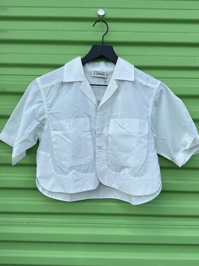 NEW ELWOOD - White Cropped-Women’s button up shirt